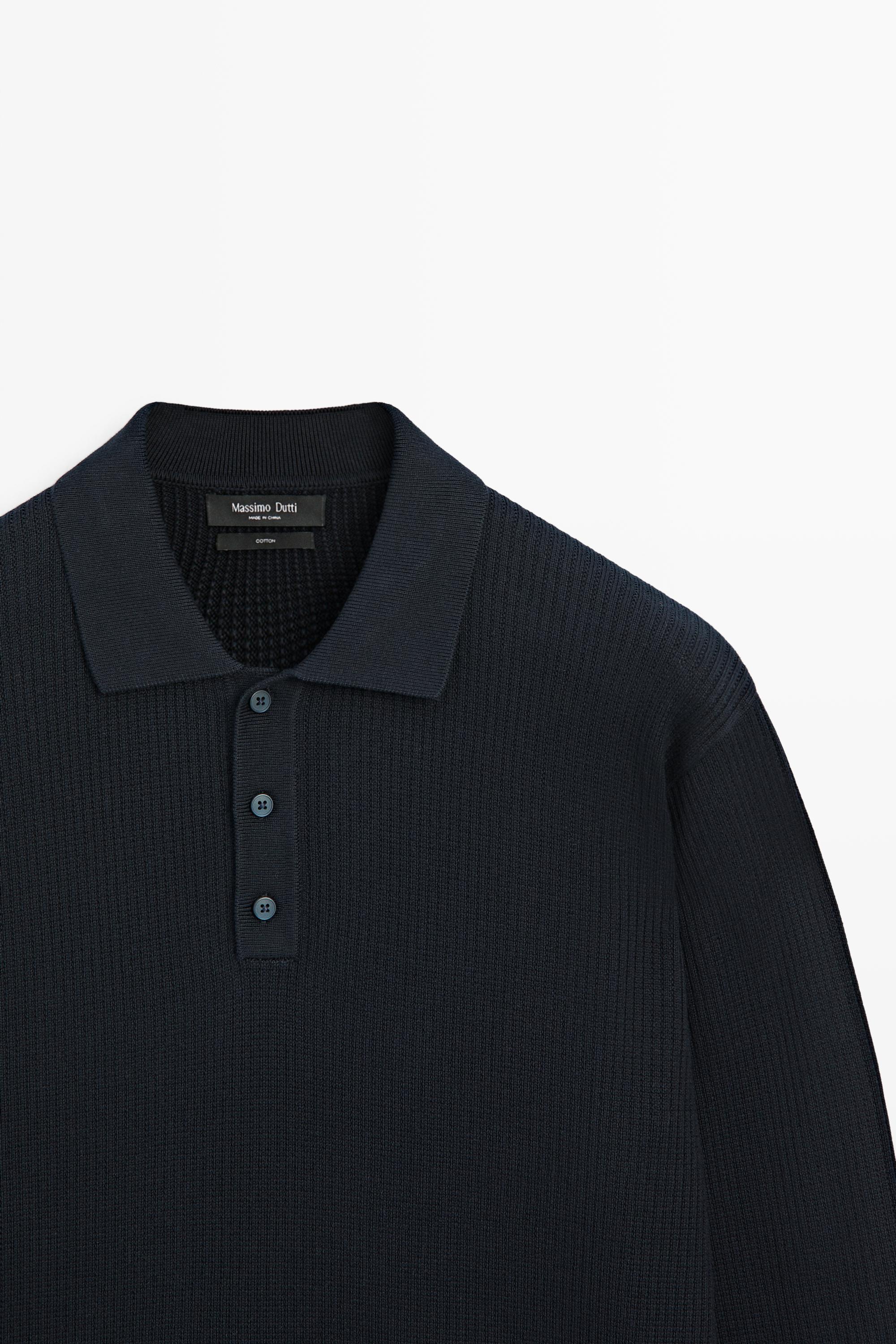 Pull en maille col polo boutonné